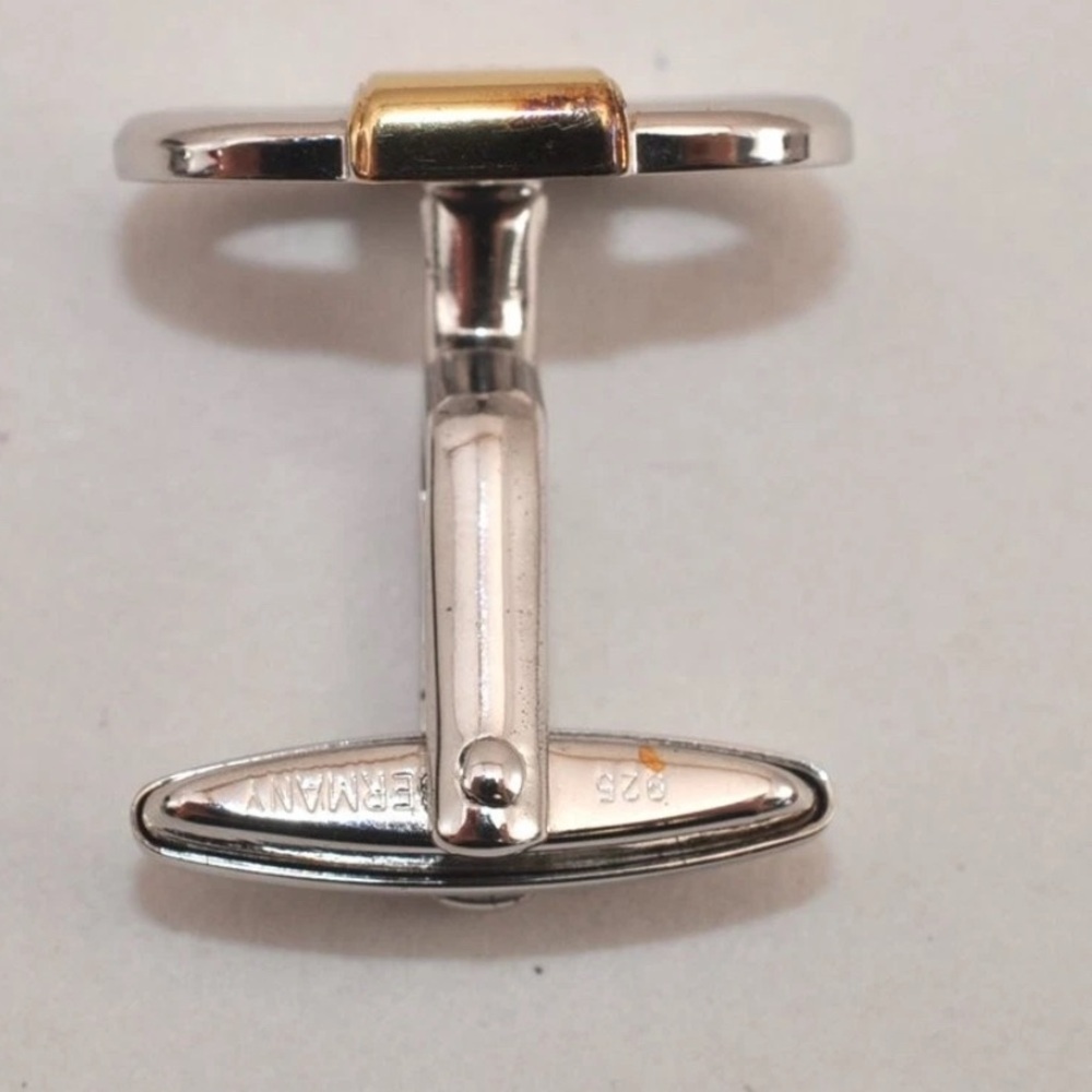14C - Two-tone Christian Dior cufflinks, silver and gold - Picture 2 of 5